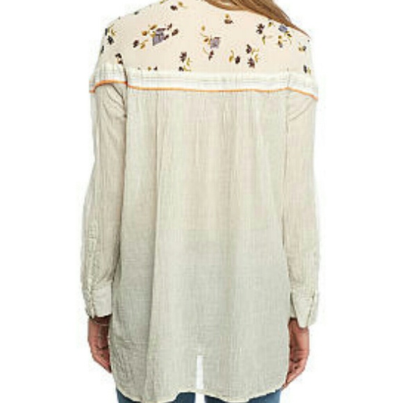 Free People boho blouse in  neutral - Picture 2 of 7